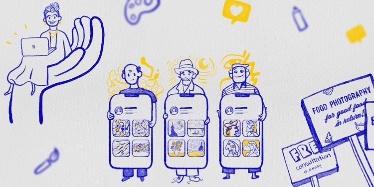 Freelancer's Portfolio Cover Image - Taher Wadkar - Illustrations